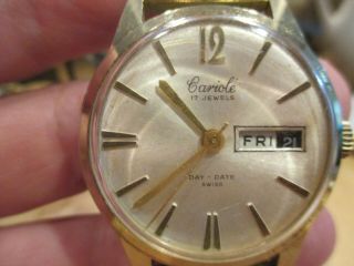 Vintage Men ' s Cariole 17 Jewel Swiss Wind - up Watch, 2