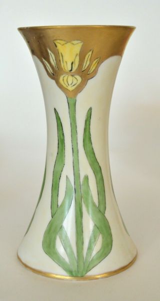 Arts And Crafts Style Hand Painted 8 1/4 Inch Vase Signed 1912 Studio Art