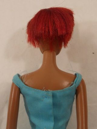 Vtg 1966 Mattel Barbie African American Doll Red Hair Twist/Turn Black Eyelashes 4