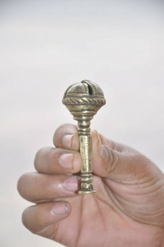 Old Brass Handcrafted Unique Shape Fine Quality Baby Rattle Toy
