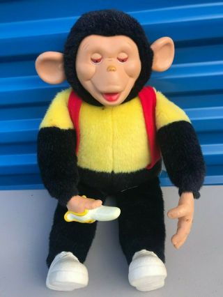 Vtg Zippy Monkey Mr Bim Zip The Chimp Banana Plush 18 " Toy Doll Rubber Face