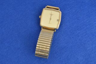 Vintage Gold Plate Longines Quartz Watch - Broken - Spares