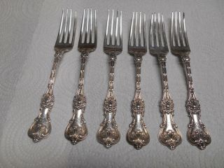 Set Of 6 Wallace King Edward Sterling Silver 6 7/8 " Forks Monogram ?
