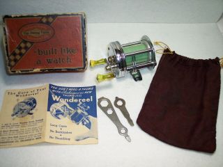 Vintage Shakespeare Wondereel 1920 Model Ga Baitcast Reel W/box Bag