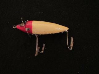 Heddon Wood 210 Surface Minnow Lure AA,  RED / WHITE 2