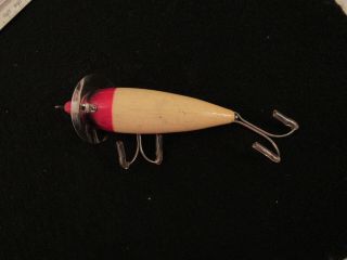 Heddon Wood 210 Surface Minnow Lure AA,  RED / WHITE 3