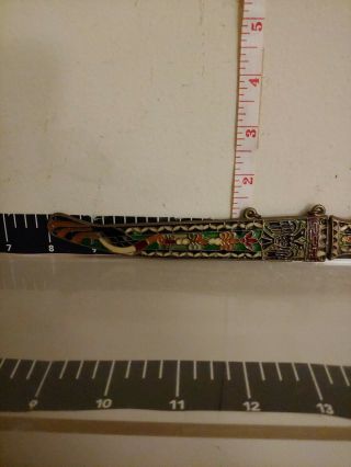 Enamel Patina Brass Russian Byzantine Empire Dagger Hilt / Letter Opener Peacock