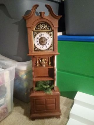 American Girl Doll Size Furniture Vintage Grand Father Clock 19 " Tall Spartus
