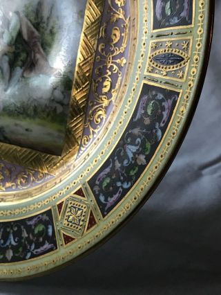 Antique Royal Vienna Porcelain Plate,  9”,  Romantic Scene,  Gold Detailing 3