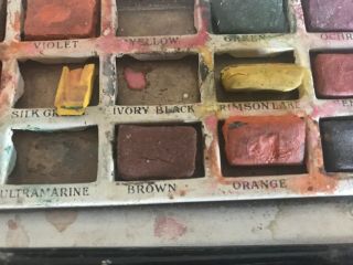 Antique / Vintage German Metal Water Color Paint Box