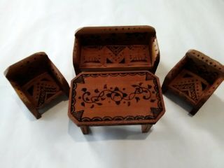 Vintage Wooden Doll House Furniture / Made In Japan