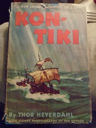 Kon - Tiki By Thor Heyerdahl Hcdj Vintage 1953 Edition