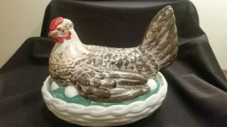 Antique Staffordshire Hen On Nest Circa 1860 