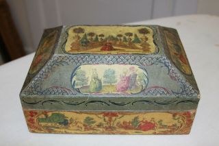 Antique Hand Painted Sewing Box 10x8x6
