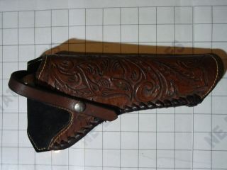 Antique Vintage Western Cowboy Belt - Loop Leather Ornate Gun Holster Rk Saddlery