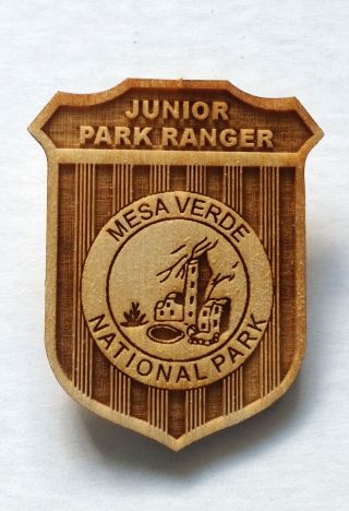 National Park Service Junior Ranger Wooden Badge Mesa Verde Np -