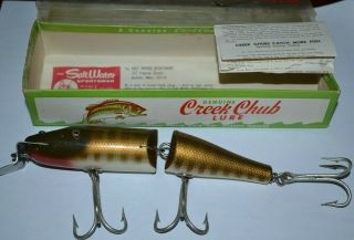 Vintage Creek Chub Pikie Jointed Fishing Lure 6 " Packaging Inv 719 - 31