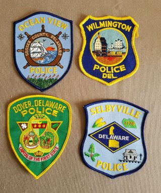 Usa - 4 X Different Police Patches - Delaware