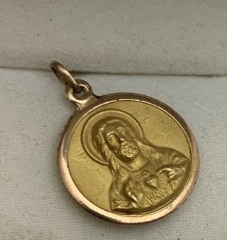 10k - 14k Gf Two Tone Jewelry Religious Pendant Jesus Vintage/ Antique
