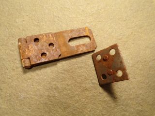 Vintage Antique Rustic Hinged Hasp Latch Lock Padlock Gate Door Chest 3