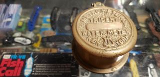 Vintage Brass Metro Meter Co.  Trident Water Meter York Paperweight Trinket