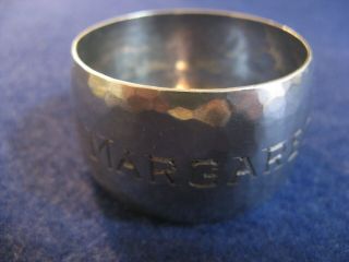 Arts And Crafts Handmade And Hammered Sterling Napkin Ring By Jor For Randahl