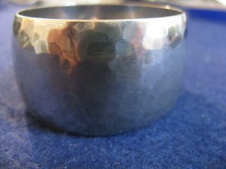 ARTS and CRAFTS HANDMADE and HAMMERED STERLING NAPKIN RING by JOR for RANDAHL 3