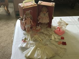 Two Vintage Vogue Ginny Dolls Wardrobe Trunk Extra Clothes And More
