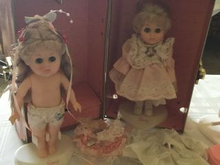 Two Vintage Vogue Ginny Dolls Wardrobe Trunk extra clothes and more 2