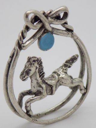 Vintage Solid Silver Italian Made Rocking Horse Figurine,  Miniature,  Hallmarks 3