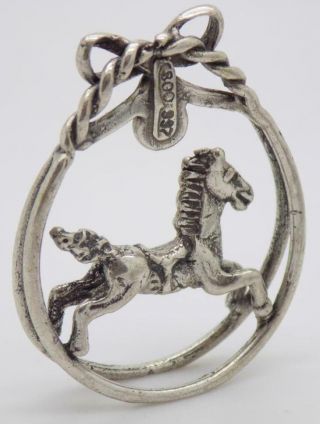 Vintage Solid Silver Italian Made Rocking Horse Figurine,  Miniature,  Hallmarks 5