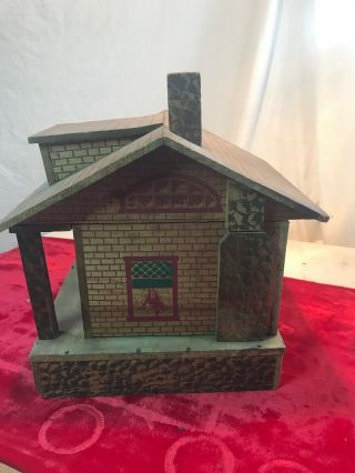Antique Arts And Crafts Wooden Steciled Bungalow Doll House 2
