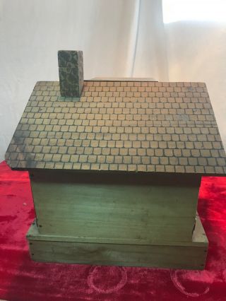 Antique Arts And Crafts Wooden Steciled Bungalow Doll House 3