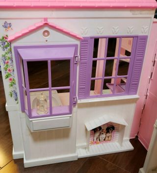Vintage Barbie Folding Pretty House 16961 Dollhouse Mattel 1996 w/ accessories 3