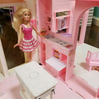 Vintage Barbie Folding Pretty House 16961 Dollhouse Mattel 1996 w/ accessories 5