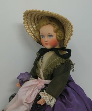 Vintage French Celluloid Doll Orig Box Les Poupees Cadette 10 " Near