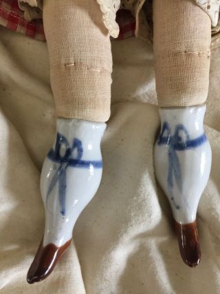 15.  5 Inch Long Civil War Era (?) Antique Doll Ceramic Face Hands And Legs 4