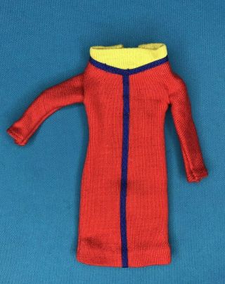 Vintage Barbie Mod Francie Doll Swingin Skimmy 1264 Red Knit Dress Exc