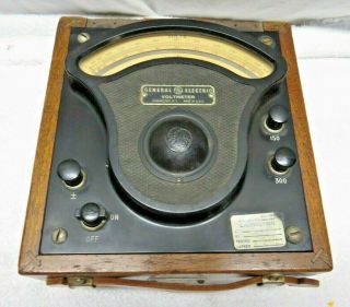 Antique General Electric Ge Type P3 Vintage Ac/dc Voltmeter 0 - 150,  300v