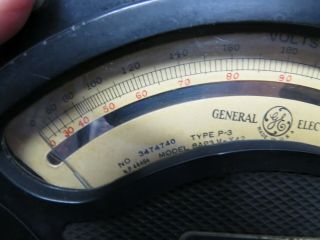 Antique General Electric GE Type P3 Vintage AC/DC Voltmeter 0 - 150,  300V 5