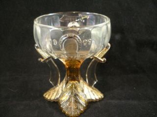 1909 Masonic Shriner Glass Loving Cup Louisville Ky.  /pittsburgh Pa.  Horseshoe
