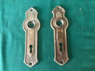 Vintage Set Of Door Knob Plates From The Early 1900 " S -