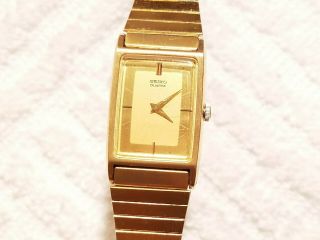 Vintage Seiko Gold Tone Quartz Watch Two Jewels