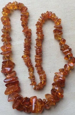 Antique Baltic Amber Art Deco Bead Necklace Various Shapes & Size 26” All Inone