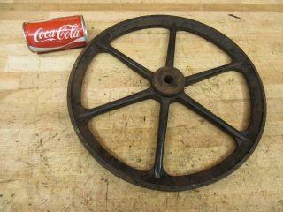 Antique Cast Iron 16 " Industrial Machinery Large V Belt Pulley 3/4 " Shaft