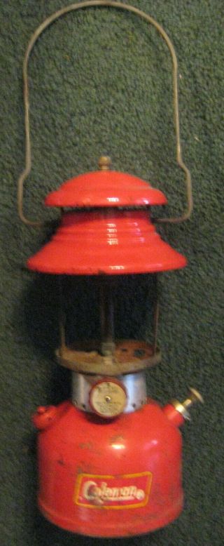 Vintage Red Coleman Lantern 200a,  No Globe,  June 1961,  Light