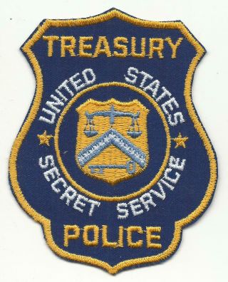 Us Treasury Federal Secret Service Bank Police Patch Old