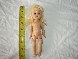 Vintage Doll 8 Inch Hard Plastic Walker Type Doll Vogue Ginny Sleep Eyes Blonde