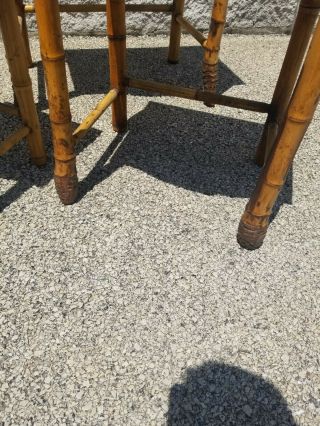Bamboo Nesting Tables - Vintage 3 Piece Tables Bamboo and River Pebbles 5