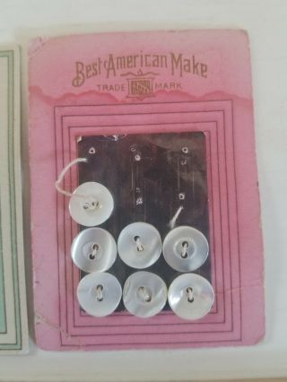 27 MOP BABY BUTTONS on Antique Cards Mother of Pearl for Doll Clothes or Crafts 2